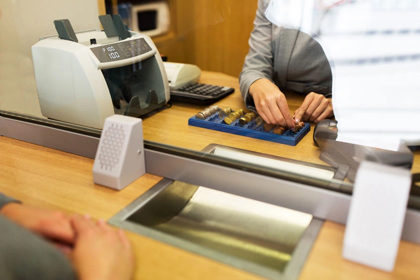 Bank counters, ATMs